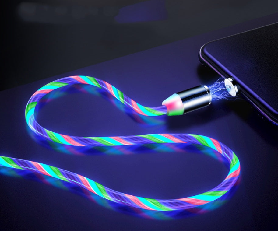 Compatible with Apple, Flowing Light Magnetic Streamer Data Line Cable for Iphone Android Type C Compatible with Apple, Flowing Light Magnetic Streamer Data Line Cable for Iphone Android Type C